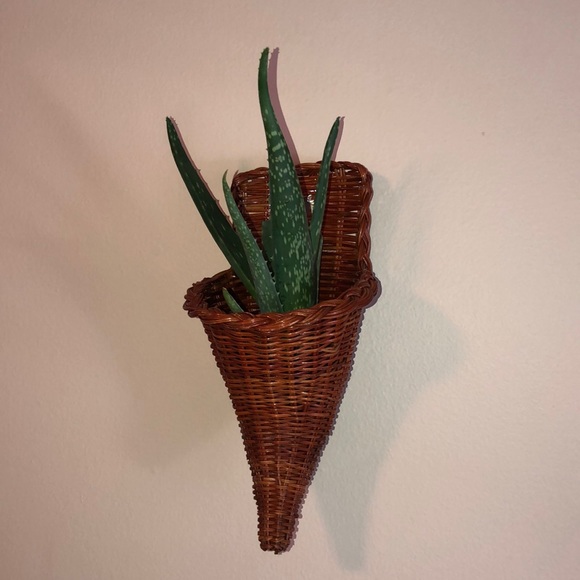 Other - Boho chic hanging wicker plant holder/decor piece